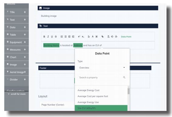 Data points in buildee